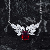 Women Necklace Angel Wings Red Diamond Jewelry Wedding Gift