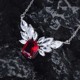 Women Necklace Angel Wings Red Diamond Jewelry Wedding Gift