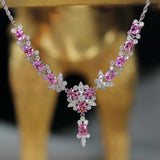 Pink Diamond Butterfly Necklace Brilliant Jewelry Wedding Gift