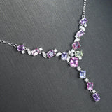 Colorful Zircon Women's Necklace High Carbon Brilliant Jewelry