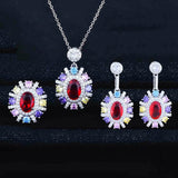 Colorful Red Diamond Women's Necklace
