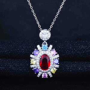 Colorful Red Diamond Women's Necklace