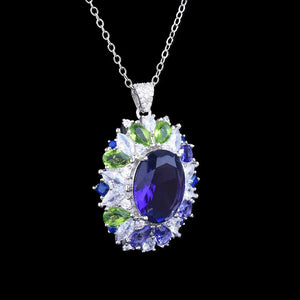 Purple Diamond Women Necklace Brilliant Jewelry Wedding Gift