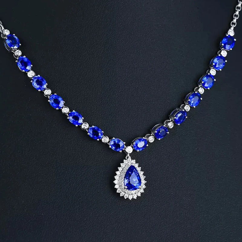Pear Shape Gem Necklace Brilliant Jewelry Gift