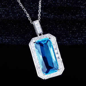Navy Zircon Necklace Brilliant Female Jewelry Girl Gift
