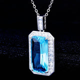 Navy Zircon Necklace Brilliant Female Jewelry Girl Gift