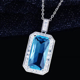 Navy Zircon Necklace Brilliant Female Jewelry Girl Gift