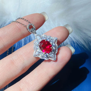Red Tourmaline Necklace Zircon Female Jewelry Brilliant Gift Party