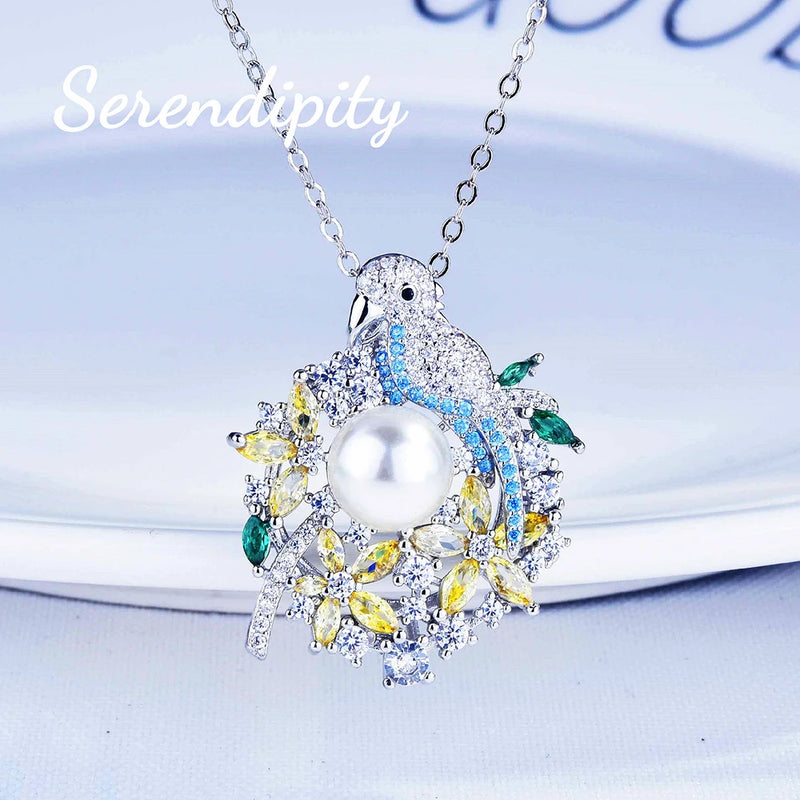 Women Parrot Necklace Forest Zircon Jewelry Girl Gift Party