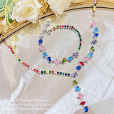Women Necklace Rainbow Necklace Candy Female Brilliant Jewelry Wedding Gift