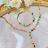 Women Necklace Rainbow Necklace Candy Female Brilliant Jewelry Wedding Gift