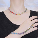 Rainbow Necklace Sweater Chain Female Brilliant Jewelry Girl Gift Party