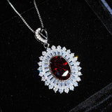 Red Diamond Necklace Ruby Female Brilliant Jewelry Wedding Gift