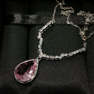 Pink Drops Necklace Artificial Crystal Zircon Jewelry