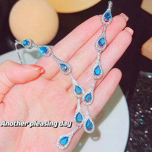 Water Drop Necklace Topa Zircon Female Brilliant Jewelry Wedding