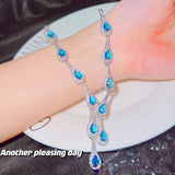 Water Drop Necklace Topa Zircon Female Brilliant Jewelry Wedding