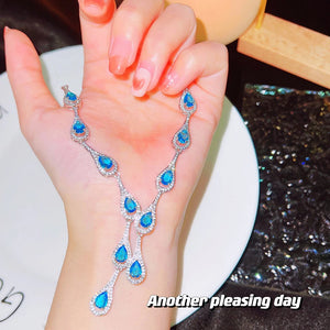 Water Drop Necklace Topa Zircon Female Brilliant Jewelry Wedding