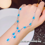 Water Drop Necklace Topa Zircon Female Brilliant Jewelry Wedding