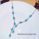Water Drop Necklace Topa Zircon Female Brilliant Jewelry Wedding