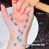 Water Drop Necklace Topa Zircon Female Brilliant Jewelry Wedding