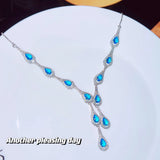Water Drop Necklace Topa Zircon Female Brilliant Jewelry Wedding