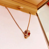 European 925 Silver Zircon Shell Snake Bone Necklace