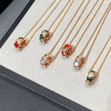European 925 Silver Zircon Shell Snake Bone Necklace
