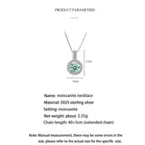 S925 Silver Mosonite Pendant with Certificate for Women's Gift