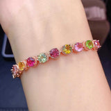 Colorful Tourmaline Bracelet Jewelry Wedding Gift Party