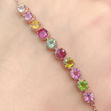 Colorful Tourmaline Bracelet Jewelry Wedding Gift Party