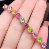Colorful Tourmaline Bracelet Jewelry Wedding Gift Party