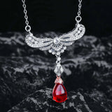 Women Necklace Angel Wings Water Drop Necklace Female Collar Chain