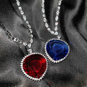 Ocean Heart Necklace Female Collar Chain 30mm Jewelry Girl's Holiday Gift