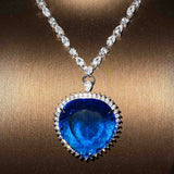Ocean Heart Necklace Female Collar Chain 30mm Jewelry Girl's Holiday Gift