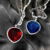 Ocean Heart Necklace Female Collar Chain 30mm Jewelry Girl's Holiday Gift