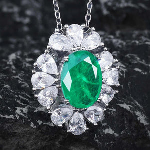 Emerald Necklace Cotton Collar Chain Zircon Jewelry Holiday Gift