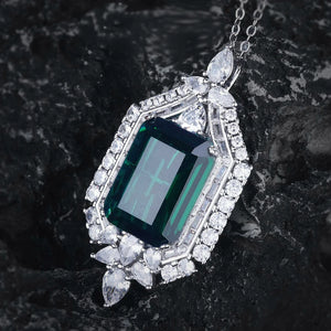 Emerald Rectangular Necklace Female Collar Chain Jewelry