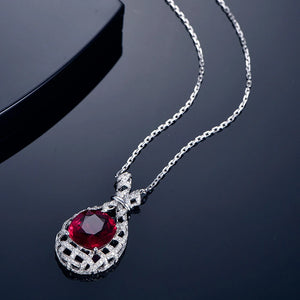 Natural Pigeon Blood Red Necklace for Women