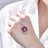 Natural Pigeon Blood Red Necklace for Women