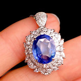 Sapphire Zircon Necklace, Elegant Women's Jewelry