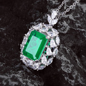 Cotton Emerald Necklace with Zircon Jewelry for Women