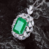 Cotton Emerald Necklace with Zircon Jewelry for Women