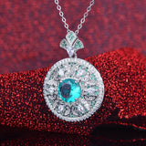 Women Necklace Emerald Butterfly Necklace Zircon Jewelry