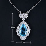 Women Water Drop Necklace Bright Zircon Jewelry Party Gift