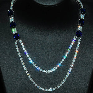Natural Ruby Necklace Zircon Jewelry Girl's Gift Party