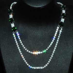 Natural Ruby Necklace Zircon Jewelry Girl's Gift Party