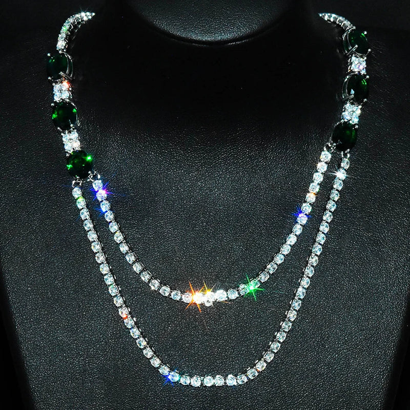 Natural Ruby Necklace Zircon Jewelry Girl's Gift Party