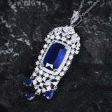 Natural Sapphire Necklace Female Collar Chain Jewelry Girl's Gift Party