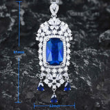 Natural Sapphire Necklace Female Collar Chain Jewelry Girl's Gift Party