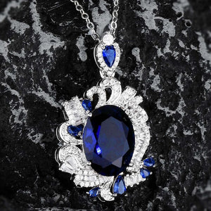 Natural Tanzanite Necklace Female Bright Zircon Jewelry